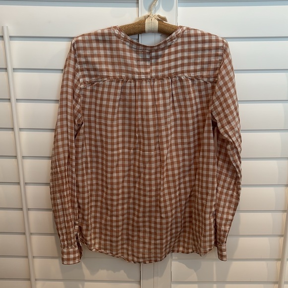 Anthropologie Holding Horses Gingham Popover Blouse Size‎ 4 - Picture 3 of 6